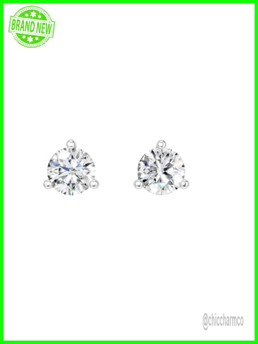 14K White Gold Lab Grown Diamond Martini Stud Earrings 1 cttw